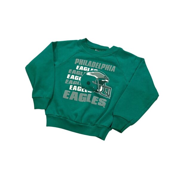 Vintage 80's Philadelphia Eagles Garan NFL Crewneck Sweatshirt Kids Size 7 - Picture 4 of 7